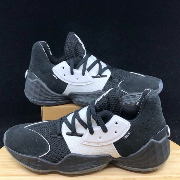 Adidas Men's Basketball Shoe Harden Vol 4 Black / White Size 10.5 FV5597 Oreo - Picture 1 of 10